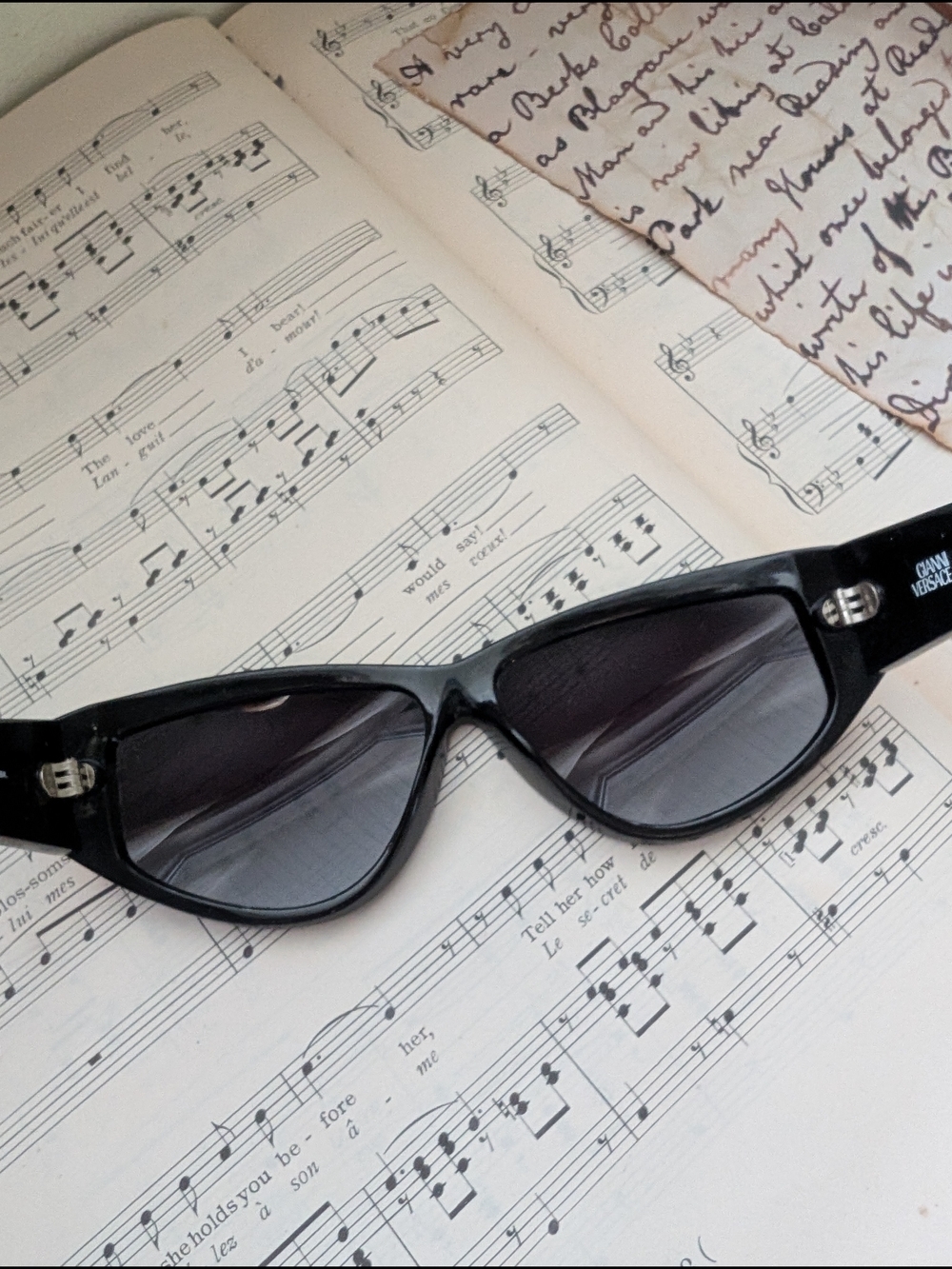Vintage 90s Versace Black Sunglasses with Gold Accents - Picture 10 of 14
